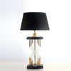 industrial glass table lamp gold black fabric shade