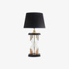 industrial glass table lamp gold black fabric shade