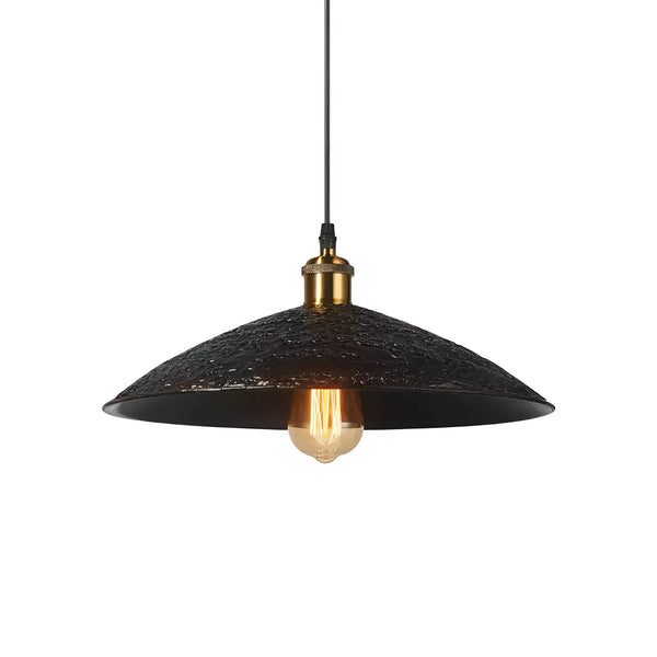 industrial hammered bronze steel canopy pendant light