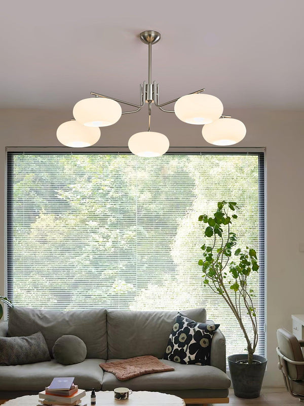 industrial sand nickel glass chandelier