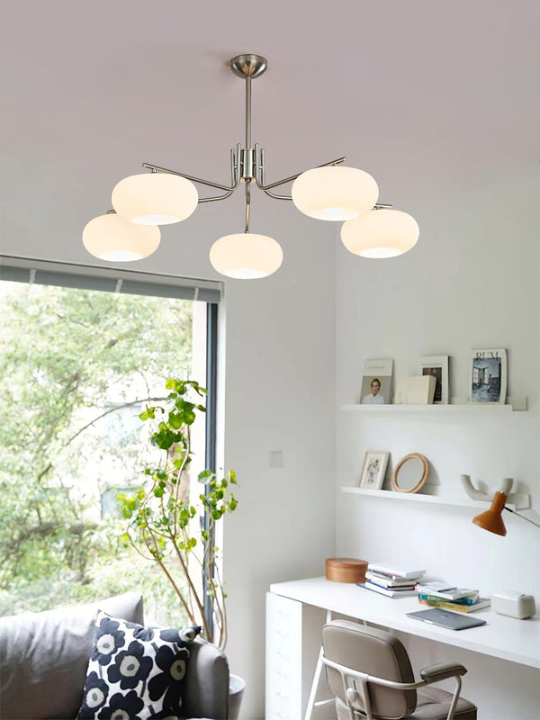 industrial sand nickel glass chandelier