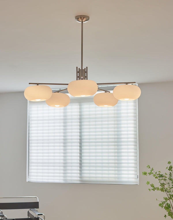 industrial sand nickel glass chandelier