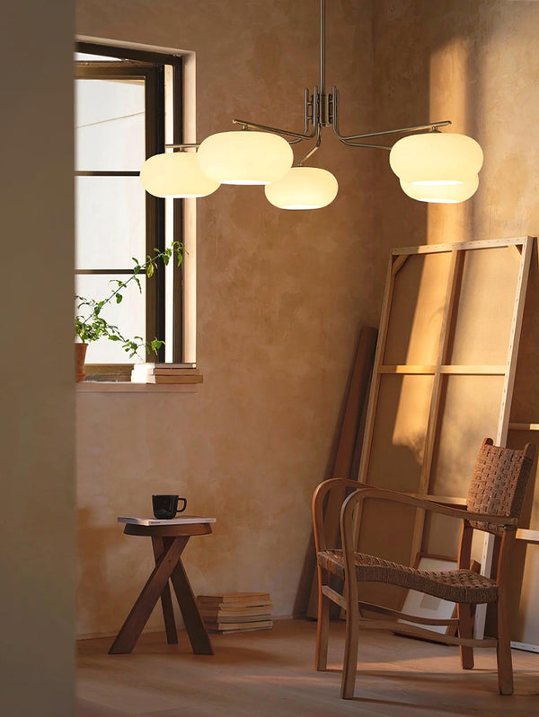 industrial sand nickel glass chandelier