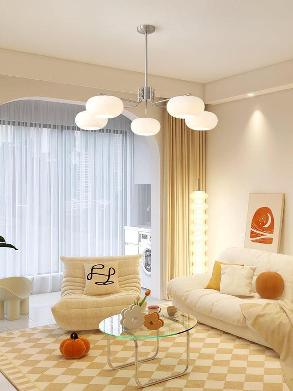 industrial sand nickel glass chandelier
