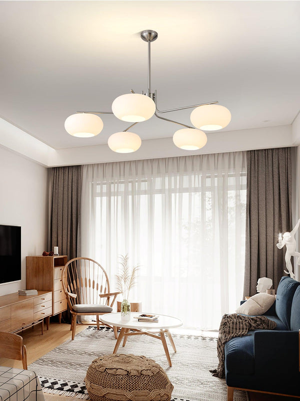 industrial sand nickel glass chandelier