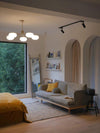 industrial sand nickel glass chandelier