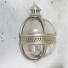 industrial silver foil clear glass wall sconce