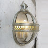industrial silver foil clear glass wall sconce