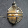 industrial silver foil clear glass wall sconce