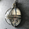 industrial silver foil clear glass wall sconce