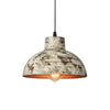 industrial weathered iron dome pendant light