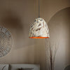 industrial weathered iron dome pendant light