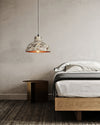industrial weathered iron dome pendant light