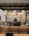 industrial weathered iron dome pendant light