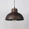 industrial weathered iron dome pendant light