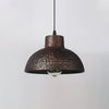 industrial weathered iron dome pendant light
