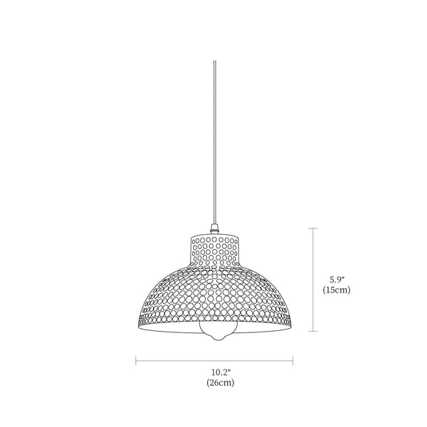 industrial weathered iron dome pendant light