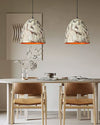 industrial weathered iron dome pendant light