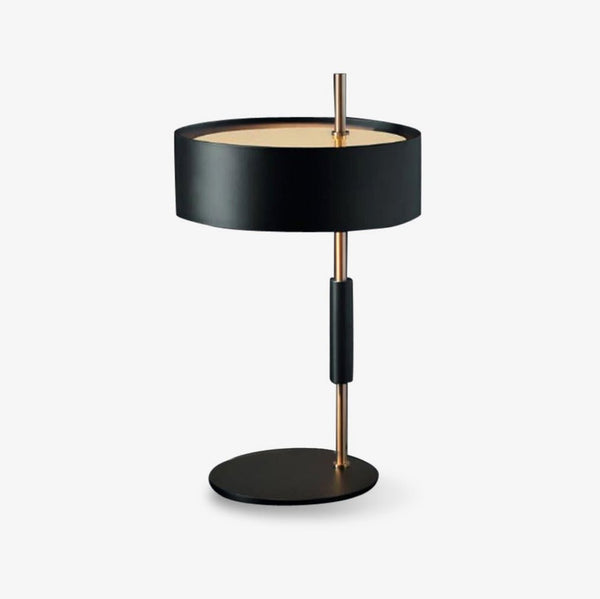 iron table lamp with white shade for desk and reading nook