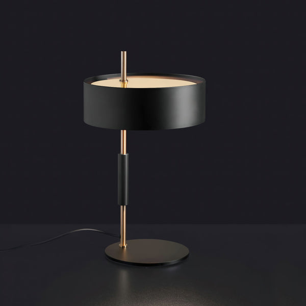iron table lamp with white shade for desk and reading nook