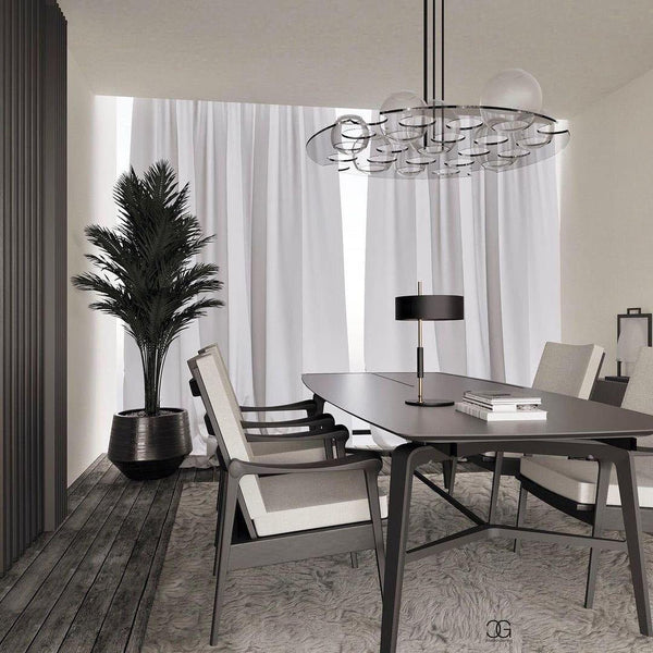 iron table lamp with white shade for desk and reading nook
