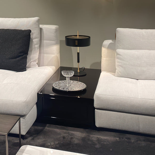 iron table lamp with white shade for desk and reading nook
