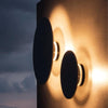 Outdoor Round Gray Concrete Led Wall Flush Lights Accent Landscape Lighting
