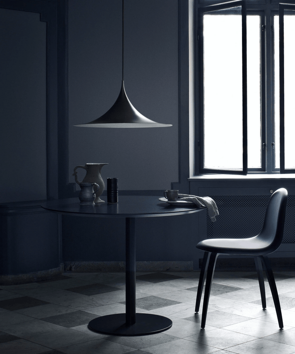 lacquered aluminum arch pendant light