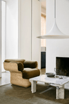lacquered aluminum arch pendant light