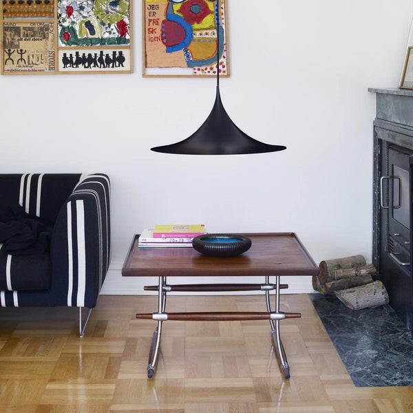 lacquered aluminum arch pendant light
