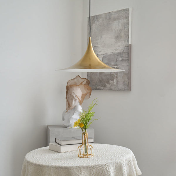 lacquered aluminum arch pendant light