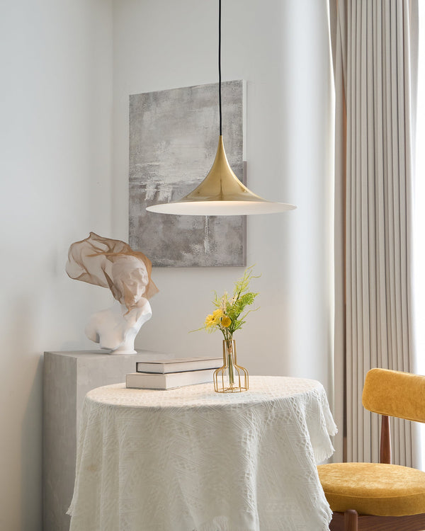 lacquered aluminum arch pendant light