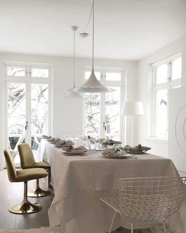 lacquered aluminum arch pendant light