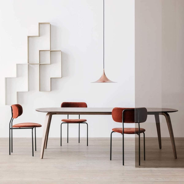 lacquered aluminum arch pendant light