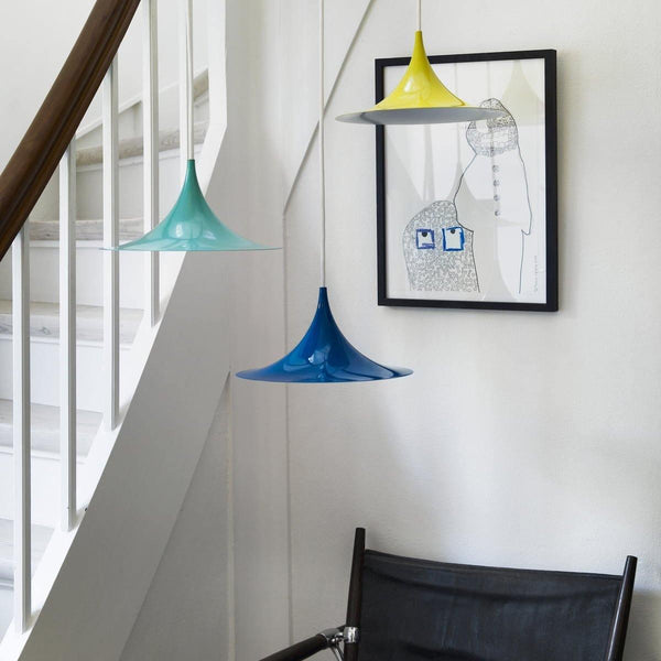 lacquered aluminum arch pendant light