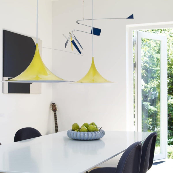 lacquered aluminum arch pendant light
