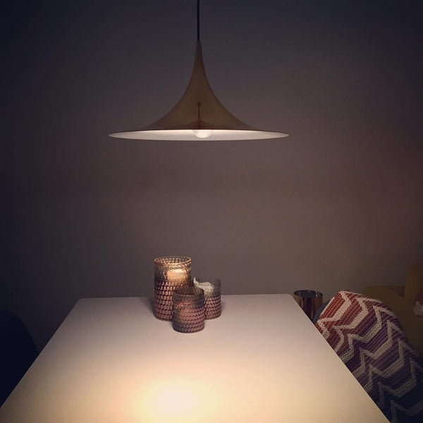 lacquered aluminum arch pendant light