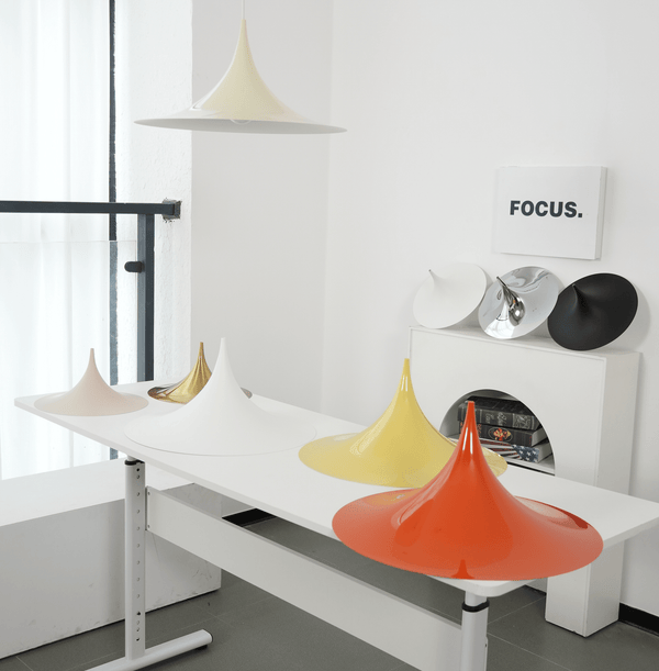 lacquered aluminum arch pendant light