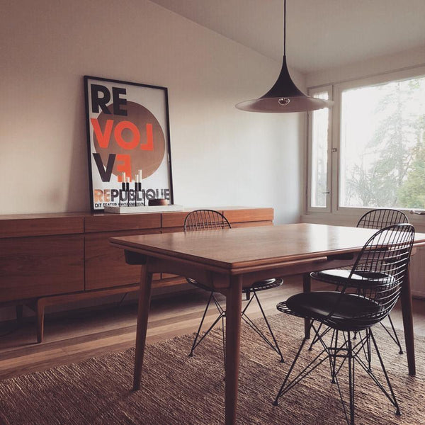 lacquered aluminum arch pendant light