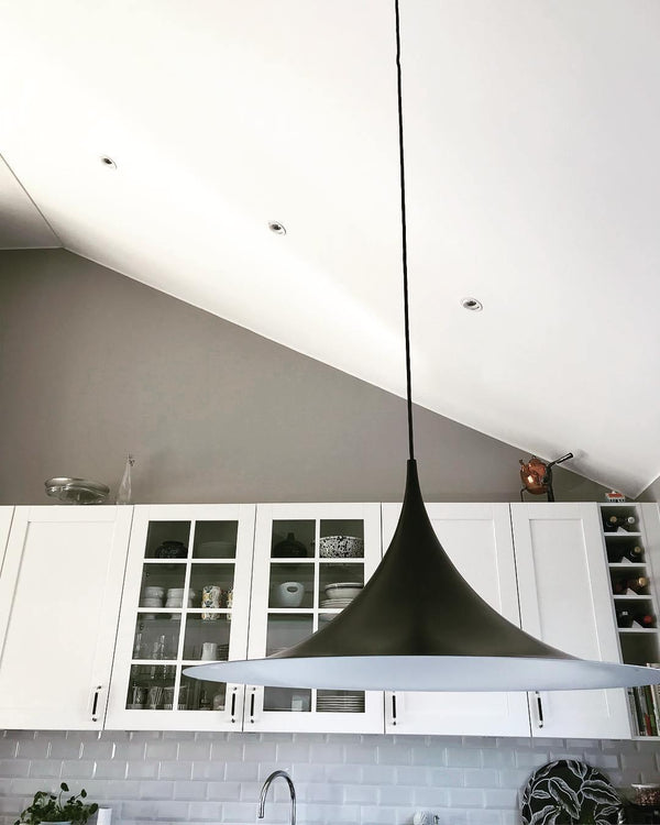 lacquered aluminum arch pendant light