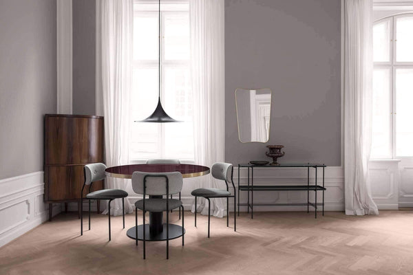 lacquered aluminum arch pendant light