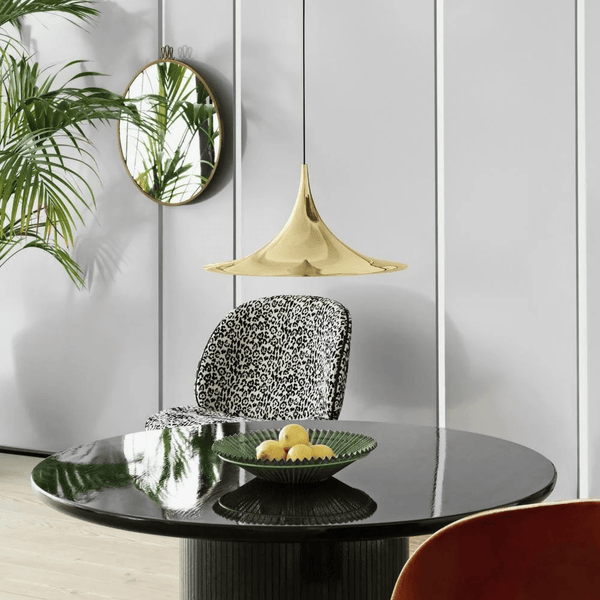 lacquered aluminum arch pendant light