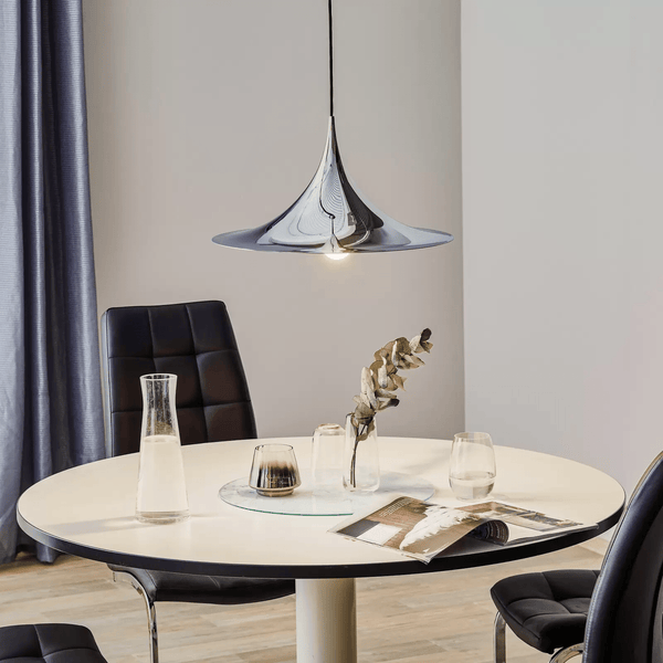 lacquered aluminum arch pendant light