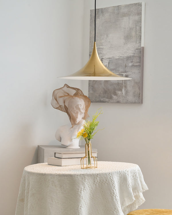 lacquered aluminum arch pendant light