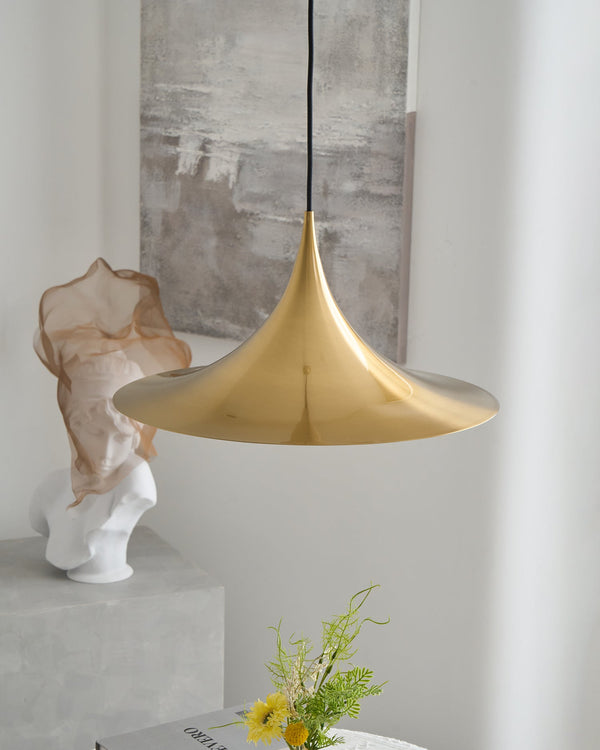 lacquered aluminum arch pendant light