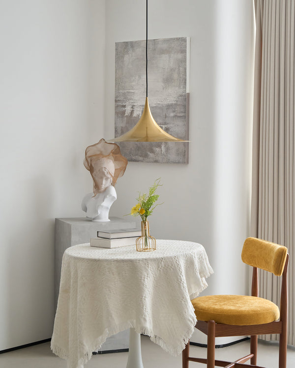 lacquered aluminum arch pendant light