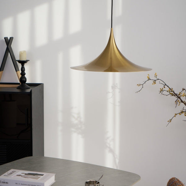 lacquered aluminum arch pendant light