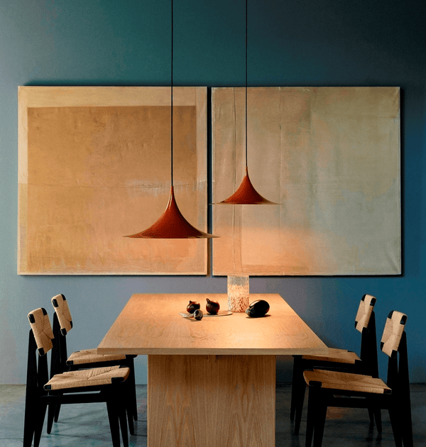 lacquered aluminum arch pendant light