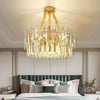 Queen Golden Crystal Chandelier Modern Luxury 9 12 17 Lights Adjustable Height 110 120V