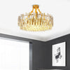 Queen Golden Crystal Chandelier Modern Luxury 9 12 17 Lights Adjustable Height 110 120V